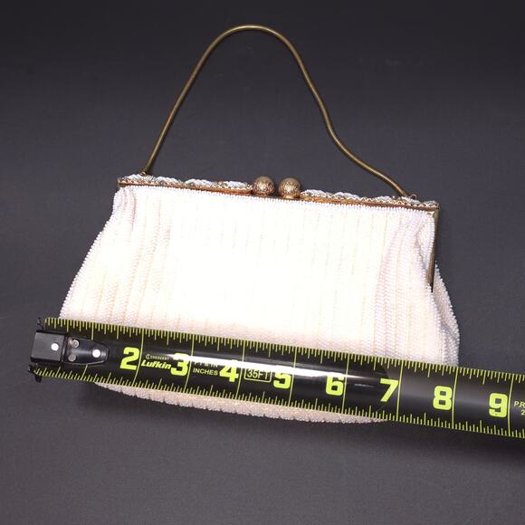 Vintage Denise Francelle Handmade Beaded Clutch Handbag Purse Paris Kiss Lock - Picture 6 of 7